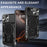 For iPhone 17e / 16e Case TPU + PC Phone Cover with Kickstand , Slide Lens Window - Black - 2