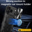 For iPhone 17 Pro Case TPU + PC Phone Cover with Kickstand , Slide Lens Window - Black - 3