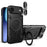 For iPhone Air Case TPU + PC Phone Cover with Kickstand , Slide Lens Window - Black - 1
