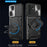 For Samsung Galaxy A16 4G / A16 5G Case TPU + PC Phone Cover with Kickstand , Slide Lens Window - Black - 3
