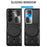 For Samsung Galaxy Z Fold6 5G Case TPU + PC Phone Cover with Kickstand , Slide Lens Window - Black - 6