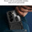 For Samsung Galaxy Z Fold6 5G Case TPU + PC Phone Cover with Kickstand , Slide Lens Window - Black - 7