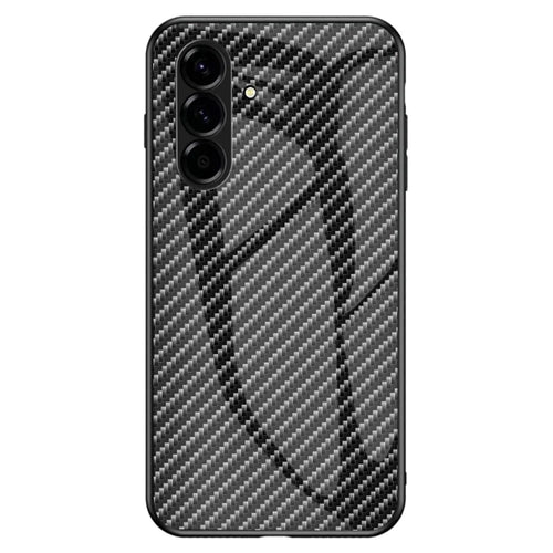 For Samsung Galaxy A37 5G Case Tempered Glass Shockproof Phone Cover - Black Fiber - 1