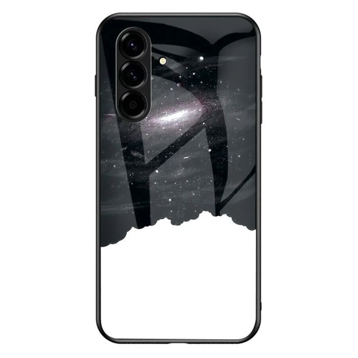 For Samsung Galaxy A37 5G Case Starry Sky Pattern Tempered Glass Phone Cover - Cosmic Starry Sky - 1