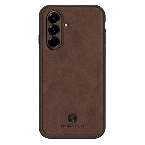 ANNYOJO For Samsung Galaxy A37 5G Case PU Leather + PC + TPU Anti Drop Phone Back Cover - Coffee - 1