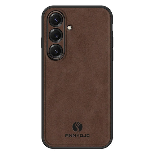 ANNYOJO For Samsung Galaxy S26 Case PU Leather + PC + TPU Anti Drop Phone Back Cover - Coffee - 1