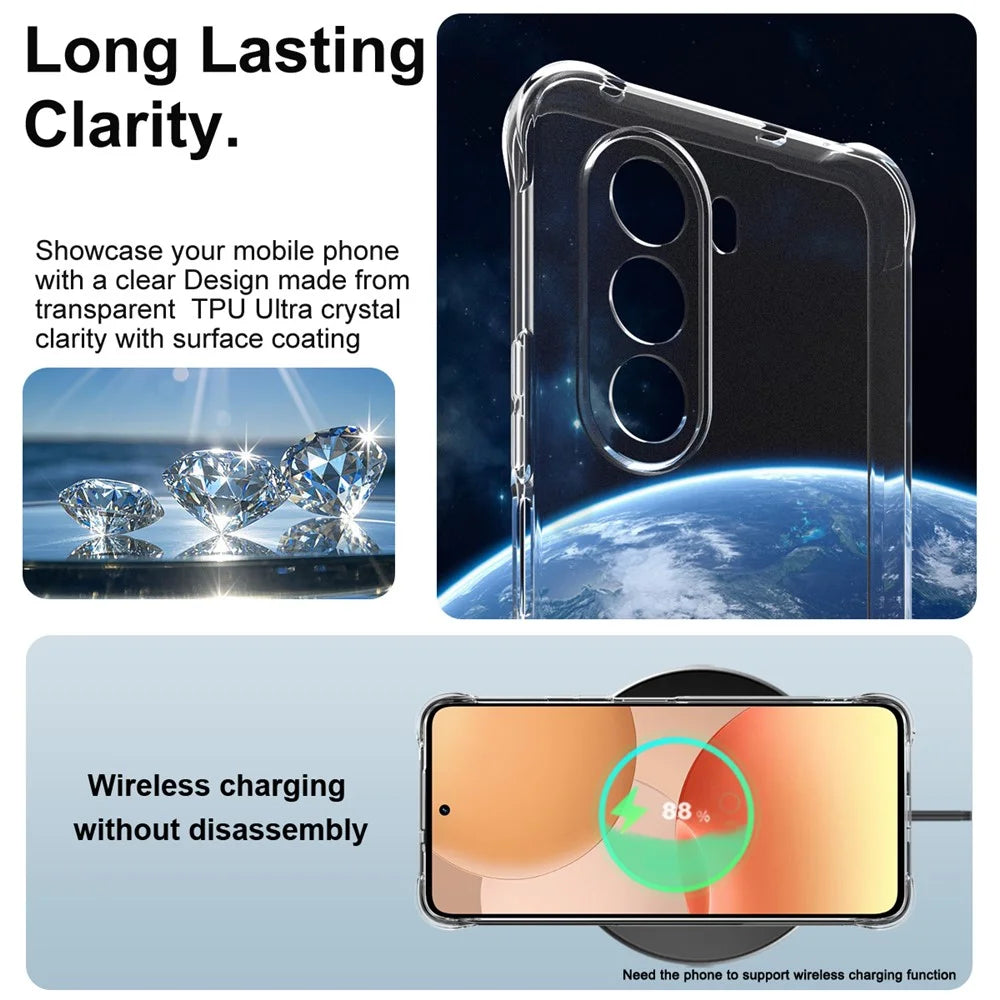 IMAK For Realme P4x 5G (India) Case TPU Phone Cover Airbag Shockproof Protection - Transparent - 6