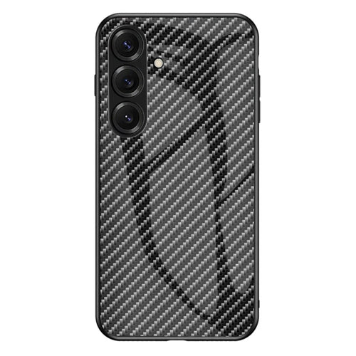 For Samsung Galaxy S26+ Case Tempered Glass Shockproof Phone Cover - Black Fiber - 1