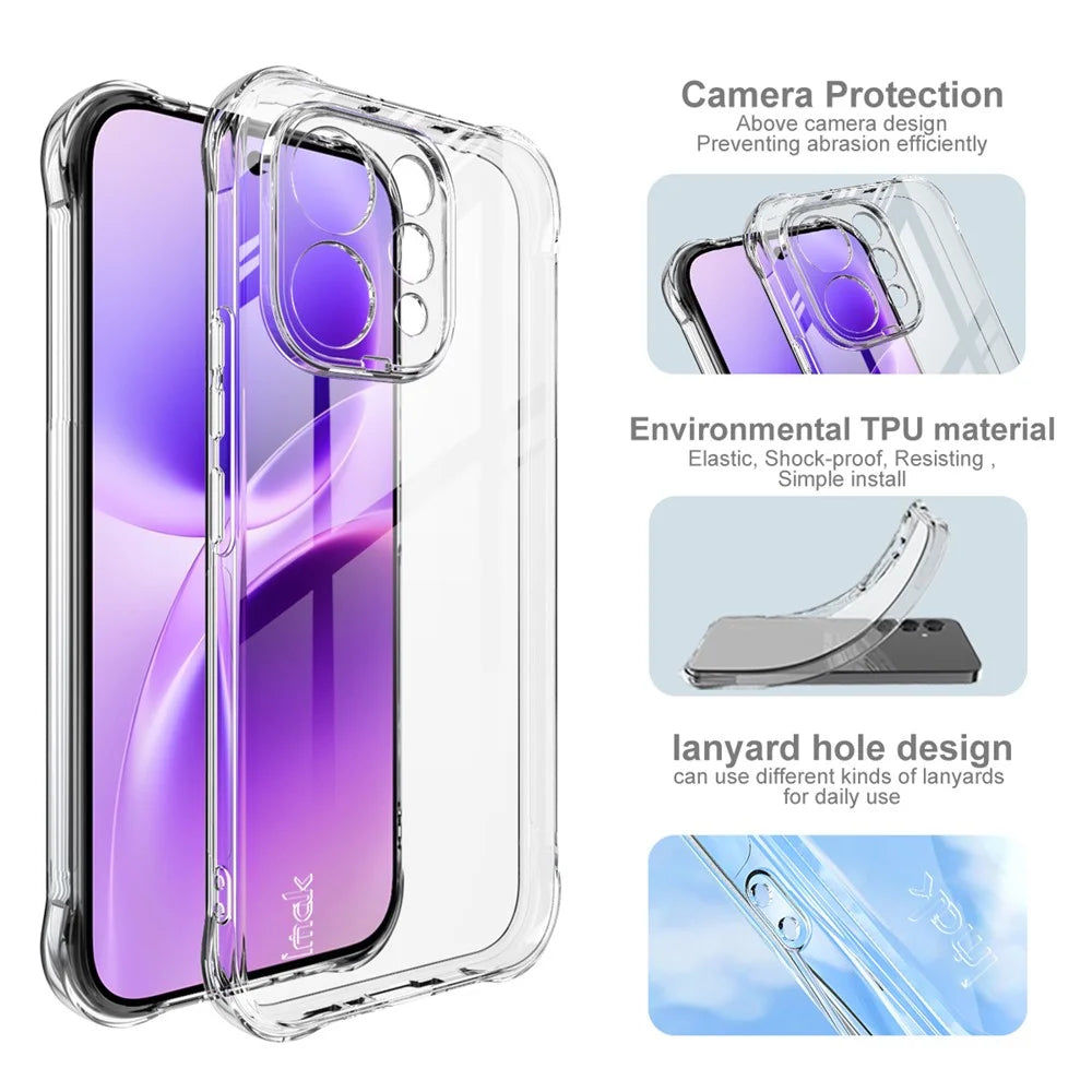 IMAK For vivo S50 5G Case TPU Phone Cover Airbag Shockproof Protection - Transparent - 5
