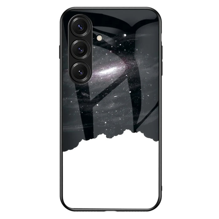 For Samsung Galaxy S26+ Case Starry Sky Pattern Tempered Glass Phone Cover - Cosmic Starry Sky - 1