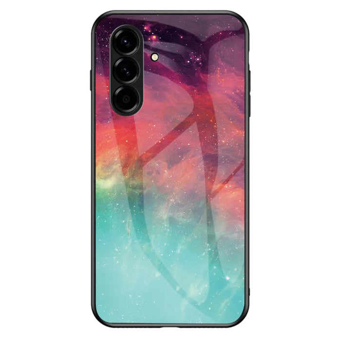 For Samsung Galaxy A27 5G Case Starry Sky Pattern Tempered Glass Phone Cover - Color Starry Sky - 1