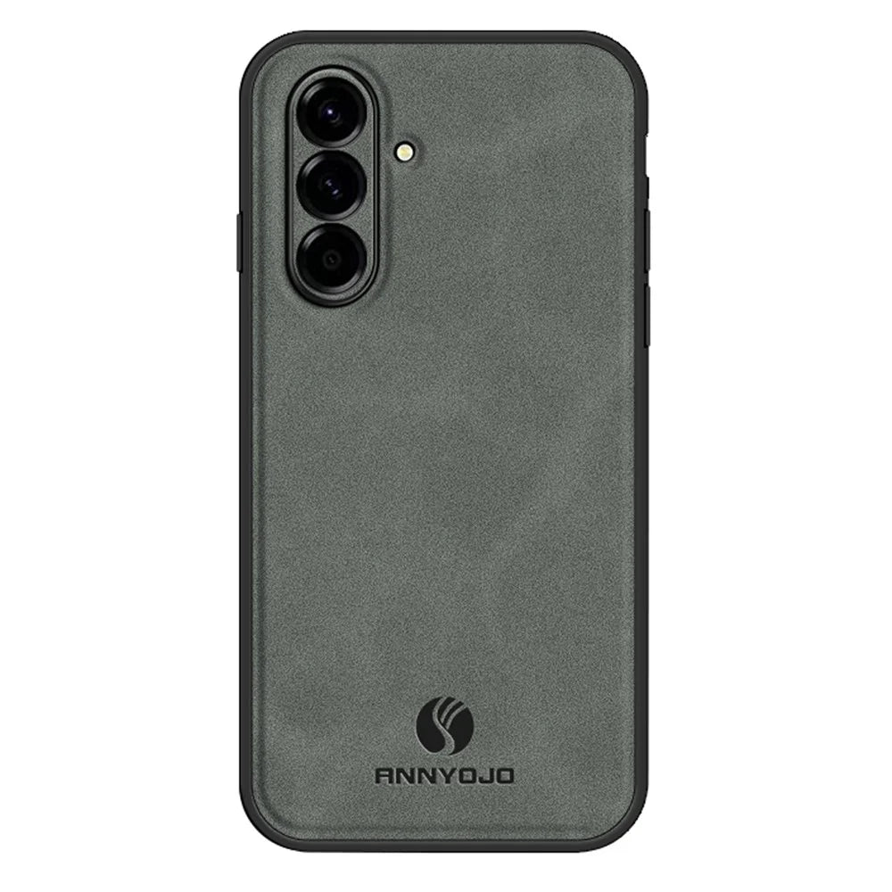 ANNYOJO For Samsung Galaxy A27 5G Case PU Leather + PC + TPU Anti Drop Phone Back Cover - Grey - 1
