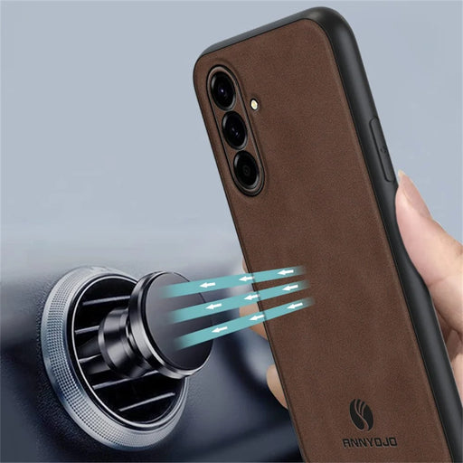 ANNYOJO For Samsung Galaxy A27 5G Case PU Leather + PC + TPU Anti Drop Phone Back Cover - Grey - 2