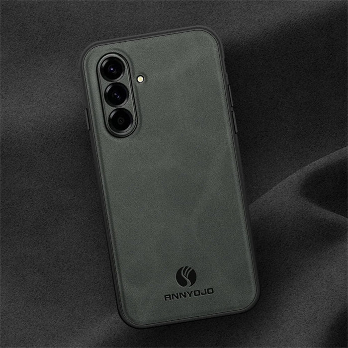 ANNYOJO For Samsung Galaxy A27 5G Case PU Leather + PC + TPU Anti Drop Phone Back Cover - Grey - 3