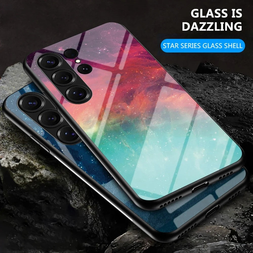 For Samsung Galaxy S26 Ultra Case Starry Sky Pattern Tempered Glass Phone Cover - Color Starry Sky - 3