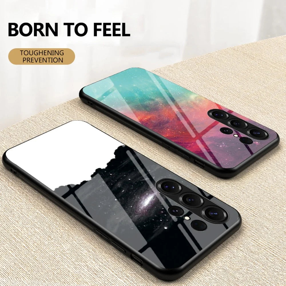 For Samsung Galaxy S26 Ultra Case Starry Sky Pattern Tempered Glass Phone Cover - Color Starry Sky - 5