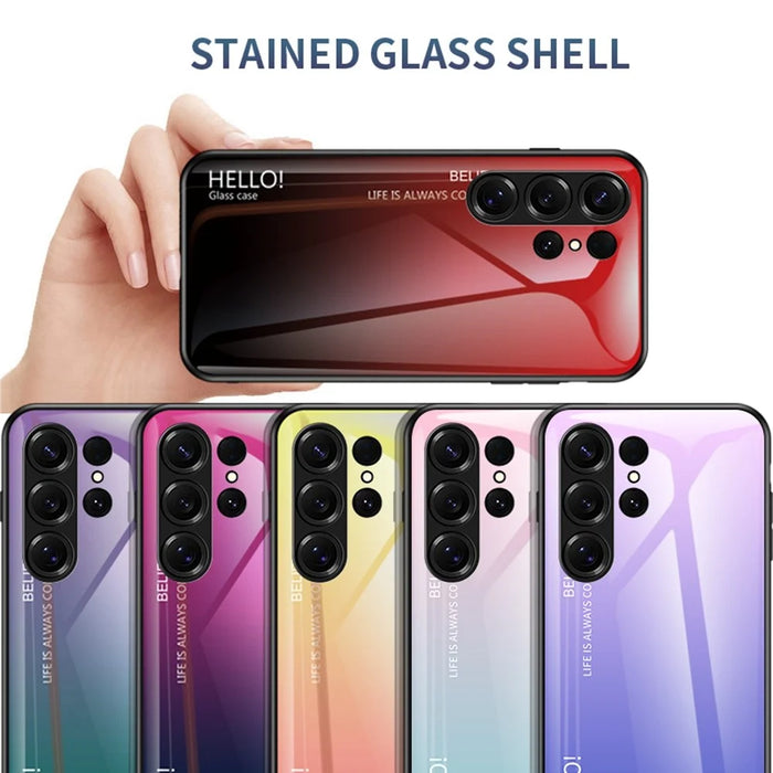 For Samsung Galaxy S26 Ultra Case Anti-Scratch Tempered Glass + PC + TPU Phone Cover - Gradient Red Black - 4