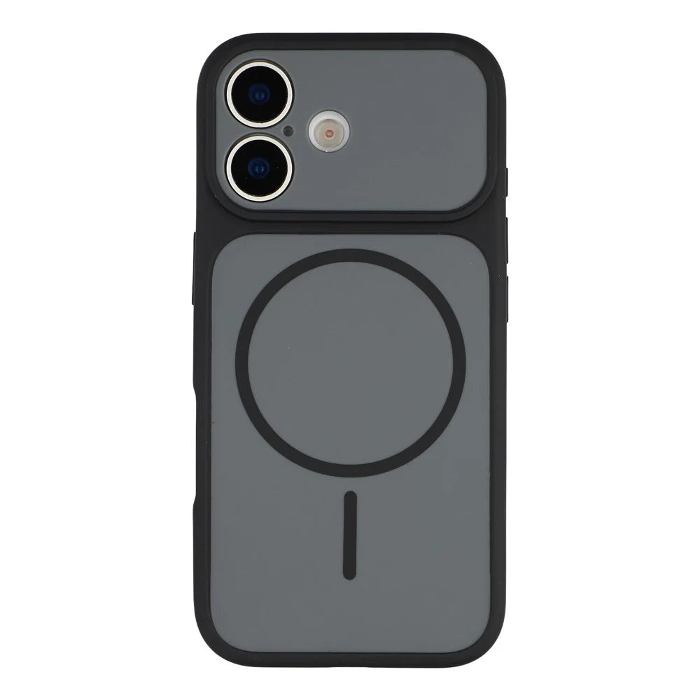 For iPhone 17 Case Compatible with MagSafe Dual Color Skin Touch TPU PC Shockproof Phone Cover - Black - 2
