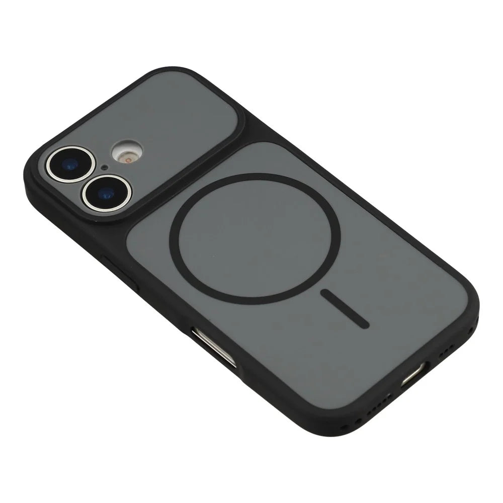 For iPhone 17 Case Compatible with MagSafe Dual Color Skin Touch TPU PC Shockproof Phone Cover - Black - 4