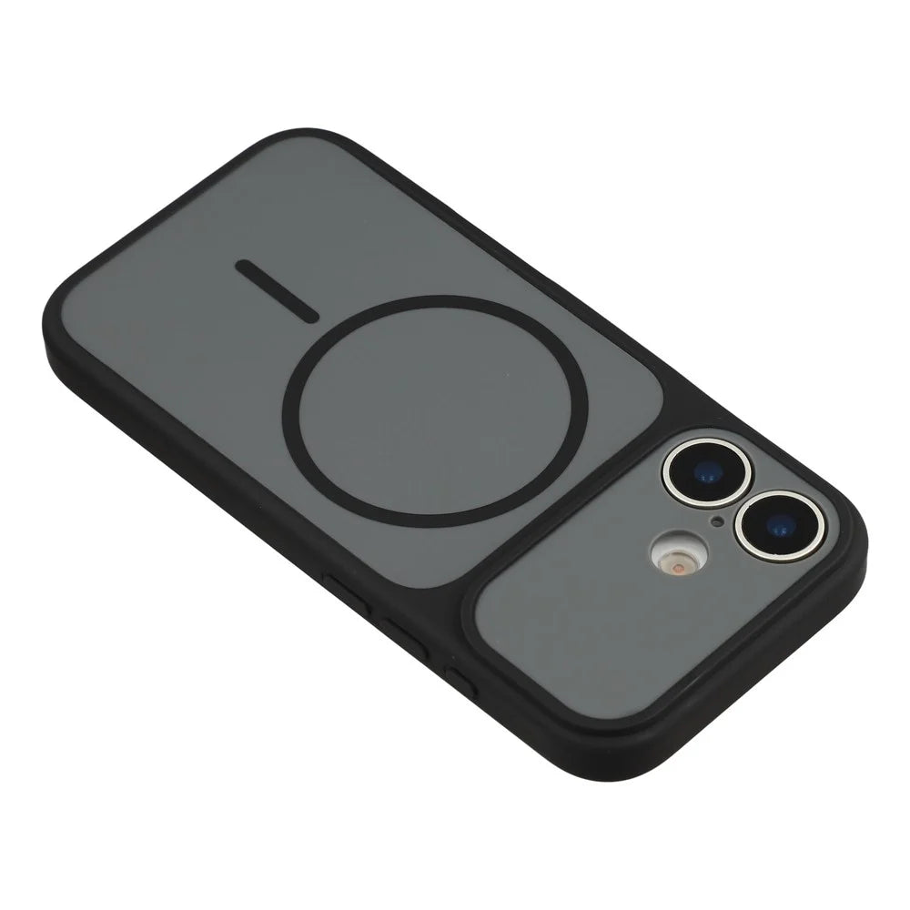 For iPhone 17 Case Compatible with MagSafe Dual Color Skin Touch TPU PC Shockproof Phone Cover - Black - 5