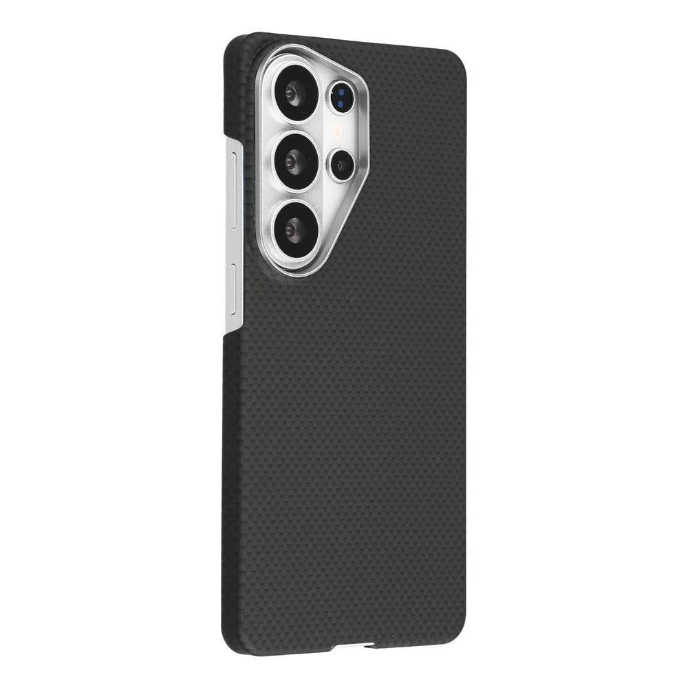 X-LEVEL For Samsung Galaxy S26 Ultra Magnetic Case Carbon Nanofiber + Metal Lens Frame Phone Cover - Black - 1