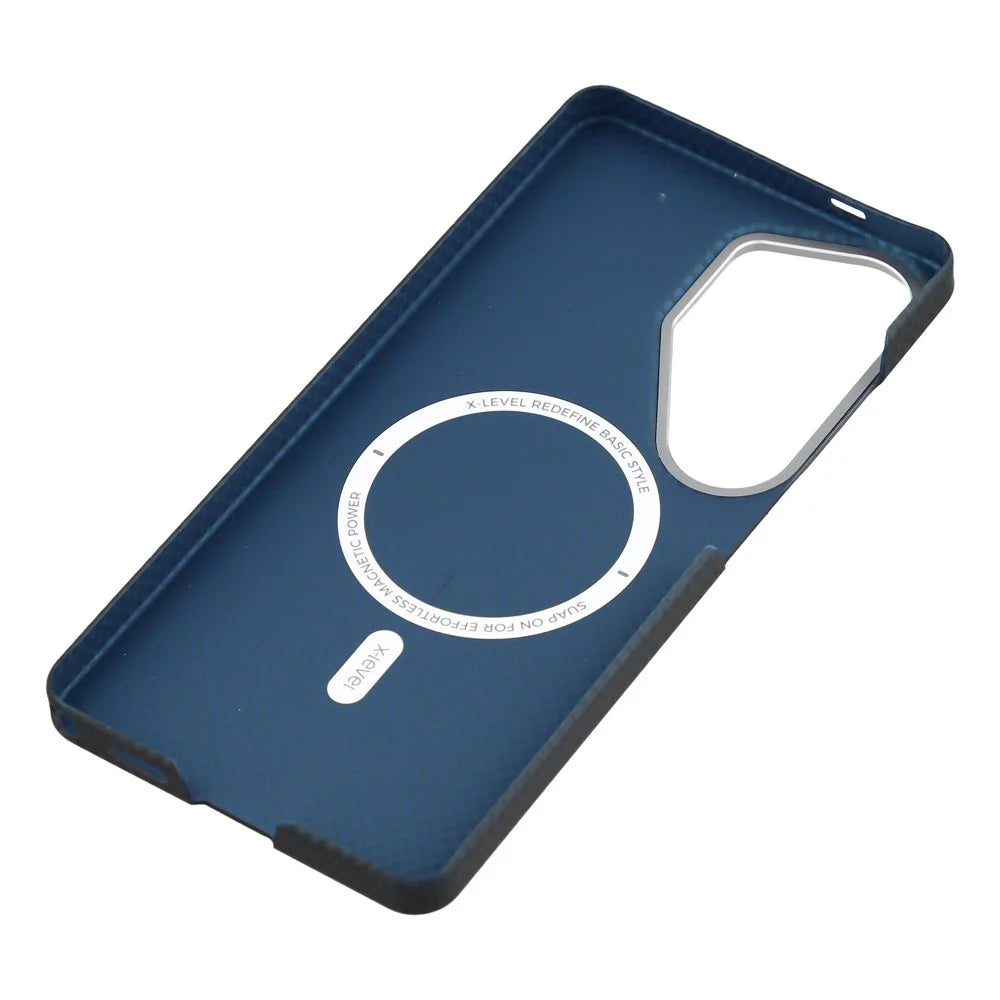 X-LEVEL For Samsung Galaxy S26 Ultra Magnetic Case Carbon Nanofiber + Metal Lens Frame Phone Cover - Black - 6