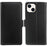 For iPhone 13 Wallet Case with Dual Magnetic Clasp Litchi Textured Leather Flip Stand Phone Cover - Black - 1
