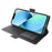 For iPhone 13 Wallet Case with Dual Magnetic Clasp Litchi Textured Leather Flip Stand Phone Cover - Black - 2