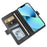 For iPhone 13 Wallet Case with Dual Magnetic Clasp Litchi Textured Leather Flip Stand Phone Cover - Black - 3