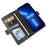 For iPhone 13 Pro Wallet Case with Dual Magnetic Clasp Litchi Textured Leather Flip Stand Phone Cover - Black - 3