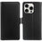 For iPhone 14 Pro Wallet Case with Dual Magnetic Clasp Litchi Textured Leather Flip Stand Phone Cover - Black - 1