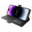 For iPhone 14 Pro Wallet Case with Dual Magnetic Clasp Litchi Textured Leather Flip Stand Phone Cover - Black - 2