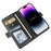 For iPhone 14 Pro Wallet Case with Dual Magnetic Clasp Litchi Textured Leather Flip Stand Phone Cover - Black - 3