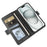 For iPhone 15 Wallet Case with Dual Magnetic Clasp Litchi Textured Leather Flip Stand Phone Cover - Black - 3