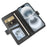 For iPhone 16 Wallet Case with Dual Magnetic Clasp Litchi Textured Leather Flip Stand Phone Cover - Black - 3