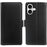 For iPhone 16 Plus Wallet Case with Dual Magnetic Clasp Litchi Textured Leather Flip Stand Phone Cover - Black - 1
