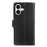 For iPhone 16 Plus Wallet Case with Dual Magnetic Clasp Litchi Textured Leather Flip Stand Phone Cover - Black - 6