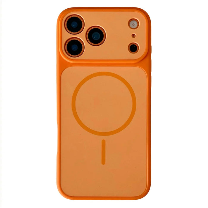 For iPhone 18 Pro Max / 17 Pro Max Case Compatible with MagSafe Dual Color Skin Touch TPU PC Shockproof Phone Cover - Orange - 1