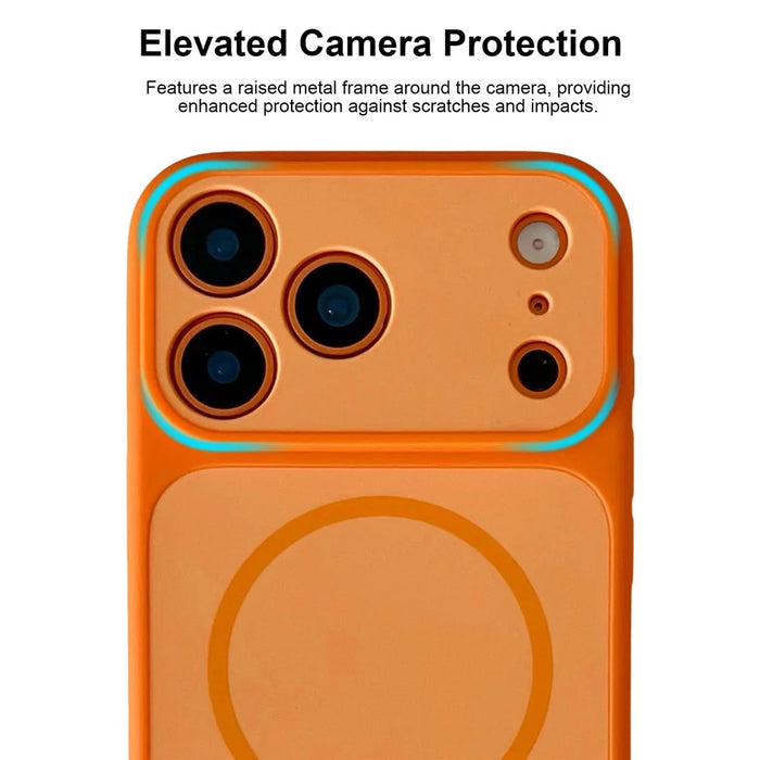 For iPhone 18 Pro Max / 17 Pro Max Case Compatible with MagSafe Dual Color Skin Touch TPU PC Shockproof Phone Cover - Orange - 5