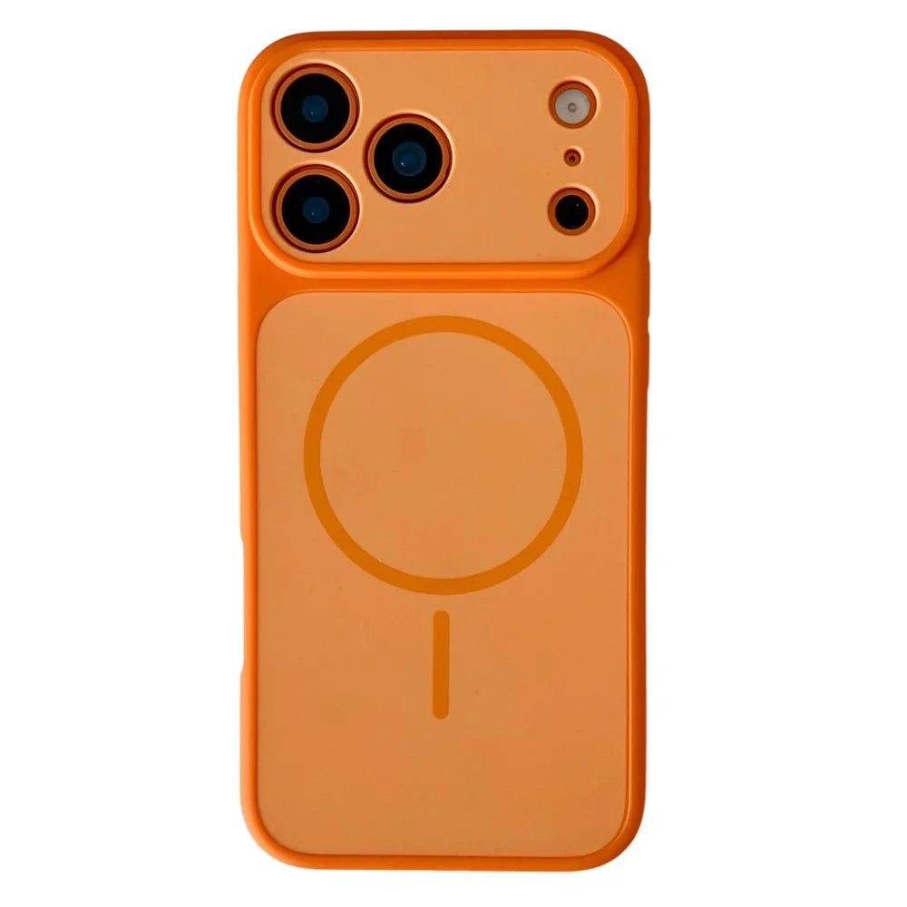 For iPhone 18 Pro / 17 Pro Case Compatible with MagSafe Dual Color Skin Touch TPU PC Shockproof Phone Cover - Orange - 1