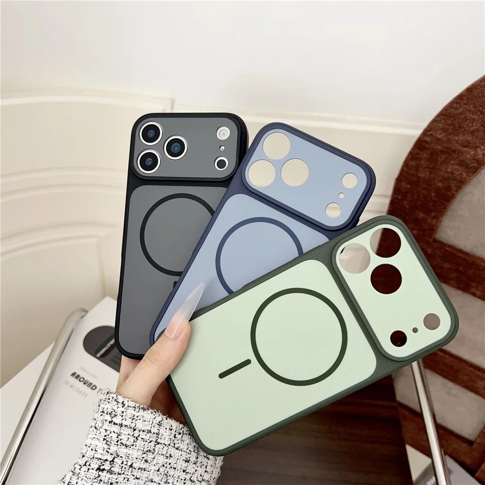 For iPhone 18 Pro / 17 Pro Case Compatible with MagSafe Dual Color Skin Touch TPU PC Shockproof Phone Cover - Orange - 5