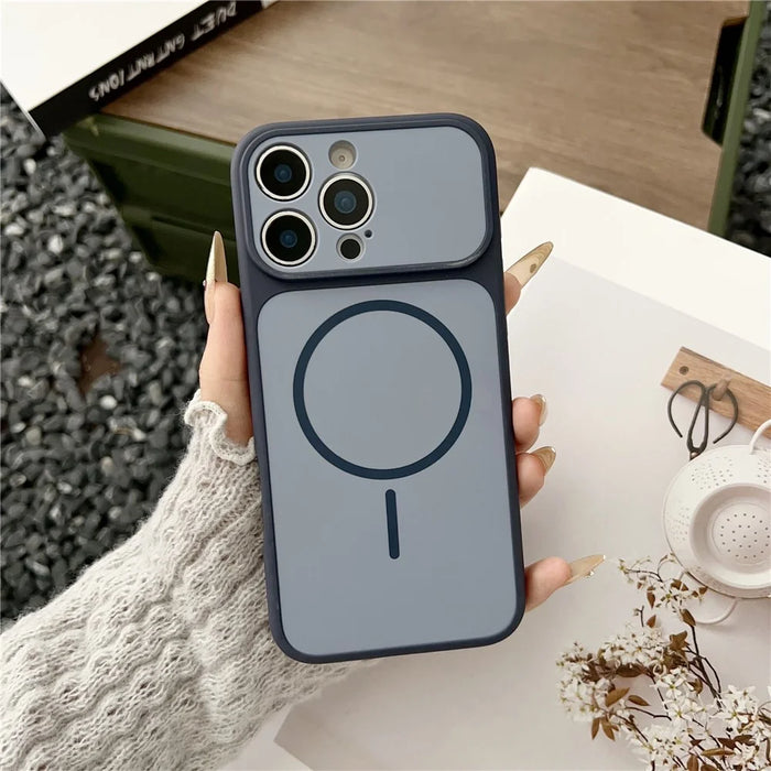 For iPhone 16 Pro Max Case Compatible with MagSafe Dual Color Skin Touch TPU PC Shockproof Phone Cover - Blue - 2