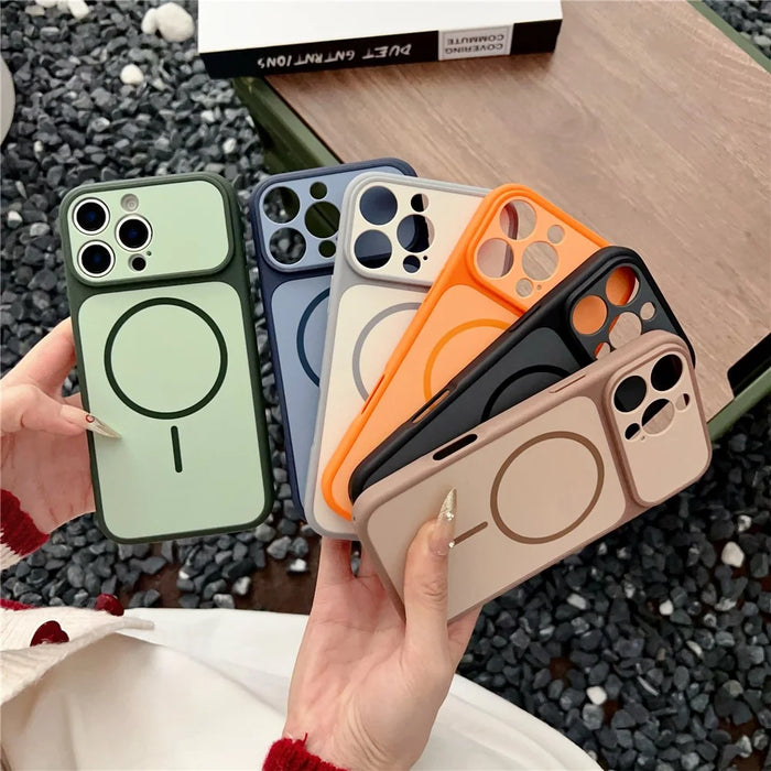 For iPhone 16 Pro Max Case Compatible with MagSafe Dual Color Skin Touch TPU PC Shockproof Phone Cover - Blue - 5