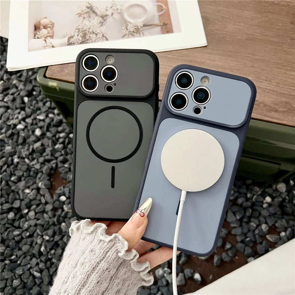 For iPhone 16 Pro Case Compatible with MagSafe Dual Color Skin Touch TPU PC Shockproof Phone Cover - Blue - 3