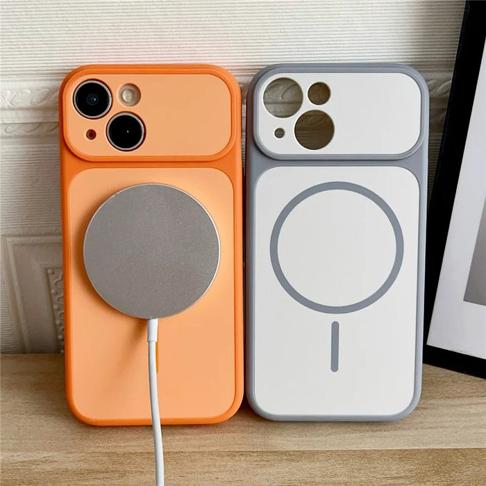 For iPhone 15 Case Compatible with MagSafe Dual Color Skin Touch TPU PC Shockproof Phone Cover - White - 2