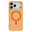 For iPhone 17 Pro Magnetic Case Silicone + PC Protective Phone Back Cover Compatible with MagSafe - Orange - 1