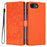 For iPhone 17e / 16e Stand Case Tree-and-Cat Pattern PU Leather Wallet Protective Phone Cover with Wrist Strap - Orange - 1