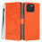 For iPhone 16 Pro Max Stand Case Tree-and-Cat Pattern PU Leather Wallet Protective Phone Cover with Wrist Strap - Orange - 1