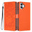 For iPhone 16 Plus Stand Case Tree-and-Cat Pattern PU Leather Wallet Protective Phone Cover with Wrist Strap - Orange - 1