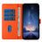For iPhone 15 Pro Max Stand Case Tree-and-Cat Pattern PU Leather Wallet Protective Phone Cover with Wrist Strap - Orange - 2